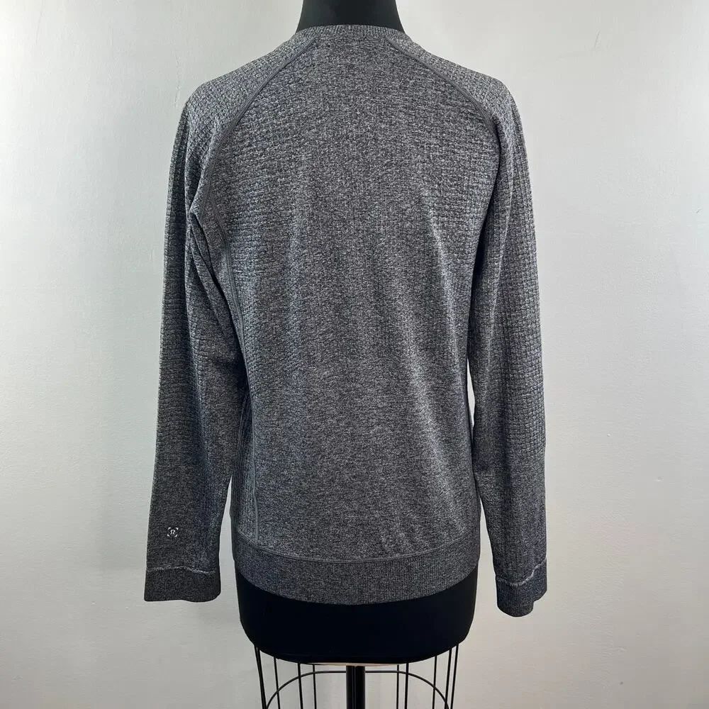 Lululemon Engineered Warmth Wool Long Sleeve Crew Black White Pullover Top Sz? M
